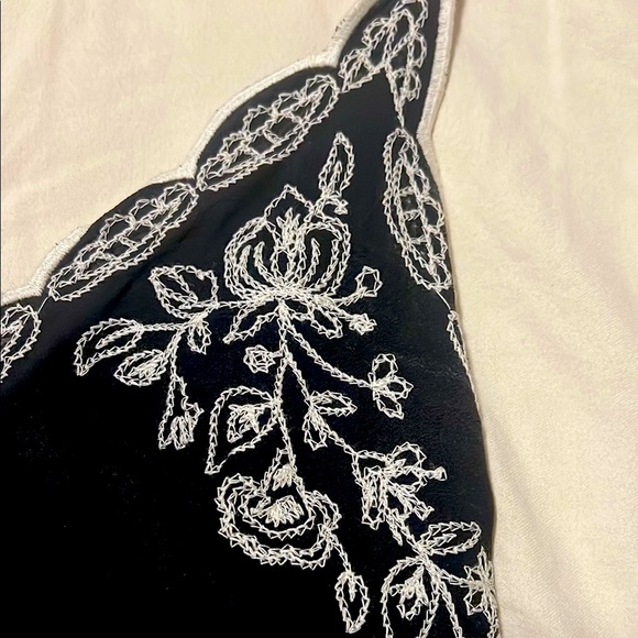 Black Embroidered Spaghetti Strap Top - Picture 3 of 4